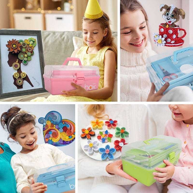 JoyPlus Quilling Kits for Beginners with Manual, 24 Tools & Supplies with Durable Storage Box, Updated Paper Crimper Tool, Premium Husking Board & Electronic Pen Blue - Image 3